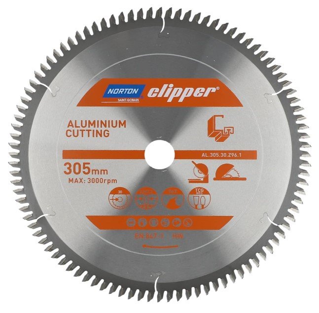 NORTON Clipper Aluminyum 305x30 mm 96 Diş Negatif(TCG) Elmas Testere Bıçağı