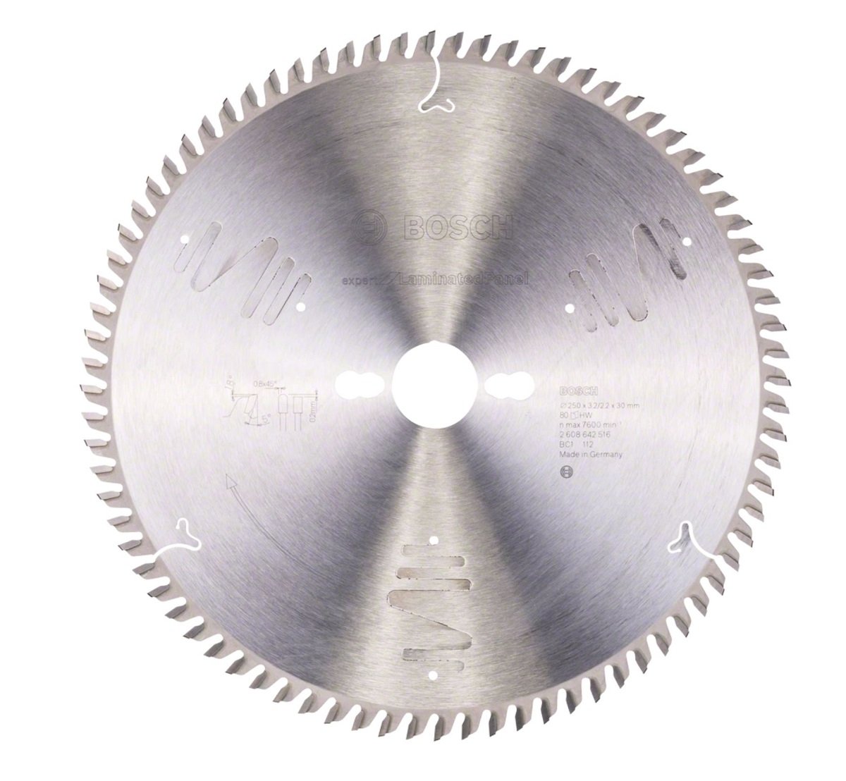 donページ BOSCH Expert for Laminant 250x30x3,2 mm 80 Diş Elmas Daire Testere