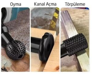 NEXON 6229 Ahşap İşleme Törpü Seti 3 Parça (Avuç Taşlama Makinası İçin)