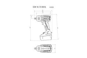 METABO SSW 18 LTX 400 BL Şarjlı Somun Sıkma 18 Volt 5.5 Ah