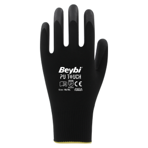 BEYBİ TOUCH 10 Numara Pu Kaplı Siyah İş Eldiveni