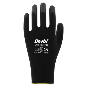 BEYBİ TOUCH 9 Numara Pu Kaplı Siyah İş Eldiveni