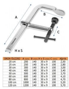 KANCA Tek Parça Ağır İş Dövme Çelik Demirci İşkencesi (Ölçü Seçiniz) 80 cm