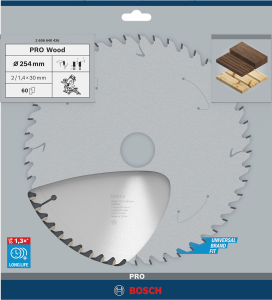 BOSCH Optiline Wood 254 mm 60 Diş Ahşap Daire Testere Bıçağı