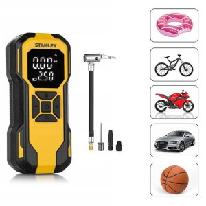 STANLEY SXIF0101 Şarjlı Dijital Göstergeli Akıllı Lastik Şişirme Pompası+Powerbank+SOS+Led Lamba