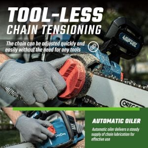DONG CHENG DCCS40161 20 Volt 5.0 Amper Çift Akülü 40 cm Zincirli Testere