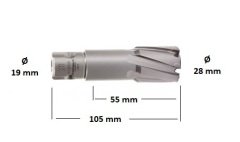 KARNASCH 28 x 55 mm TCT Elmas Uçlu Manyetik Matkap Ucu
